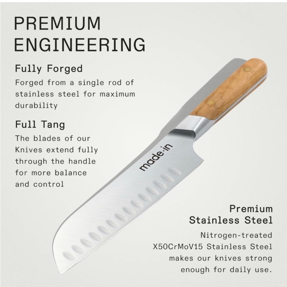 Made In Cookware - 7" Santoku Knife